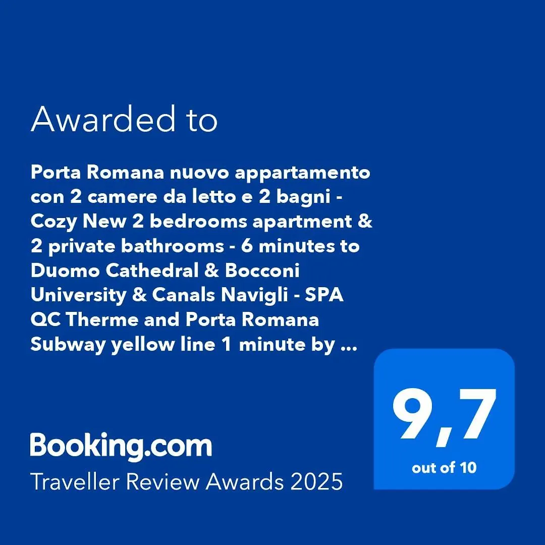 Milano City Centre Porta Romana Suite With Free Parking Garage - Newly Cozy 2 Bedrooms Apartment With 2 Bathrooms Living Room Fully Equipped Kitchen And Washing Machine Smart Tv - Subway Metro 3 Stops To Duomo Mediolan
